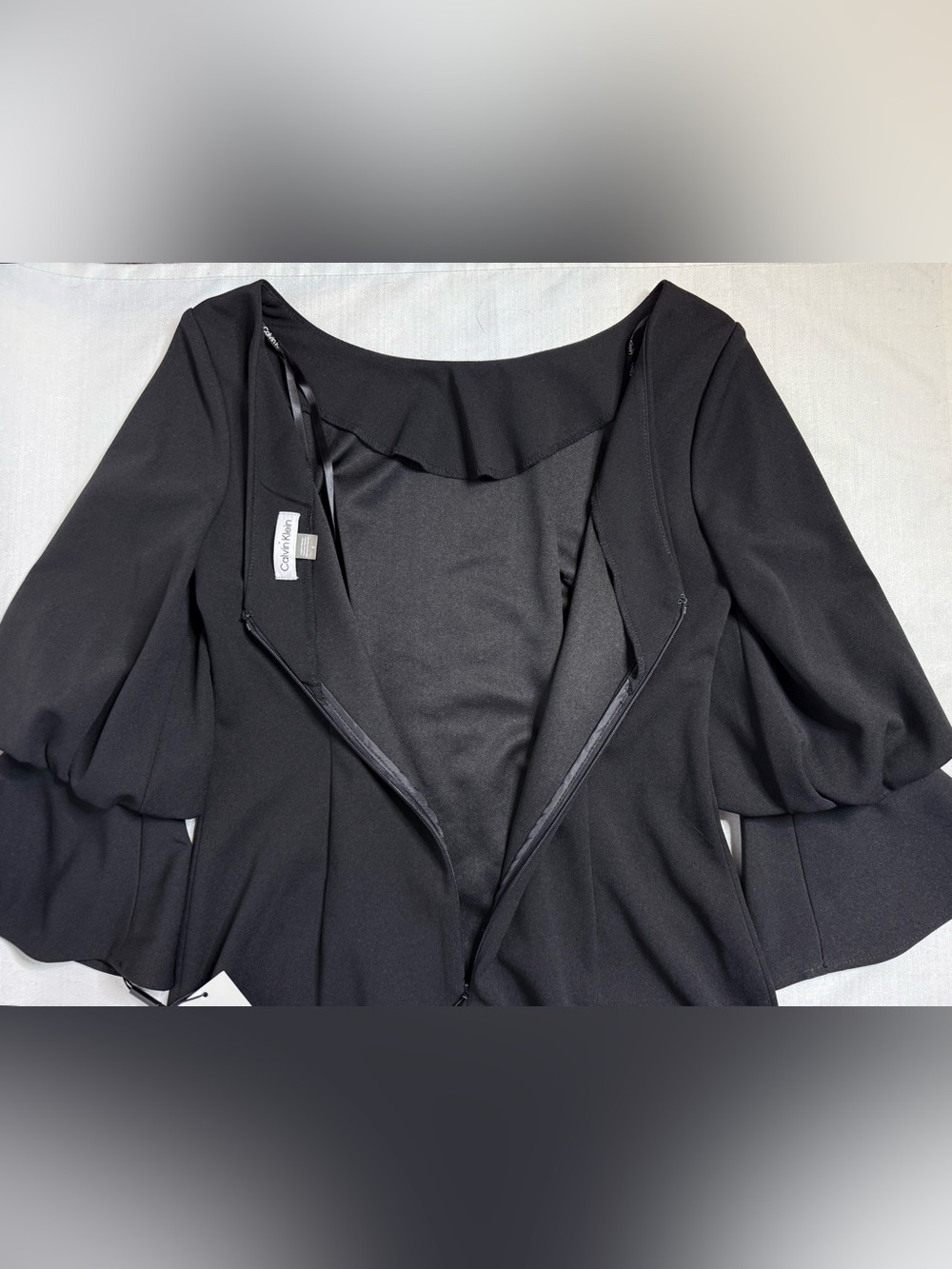 Calvin Klein Women’s Bell Sleeve Sheath Midi Dress Black 6 New - Picture 10 of 11